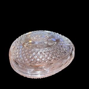 New Vintage Avon Mother's Day Glass Fostoria Egg Soap Dish 1977